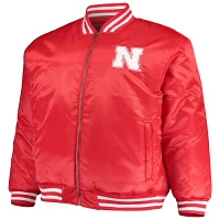 Scarlet/ Nebraska Huskers Big  Tall Reversible Satin Full-Zip Jacket