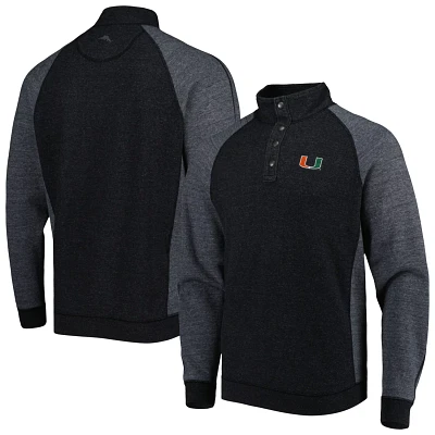 Tommy Bahama Miami Hurricanes Sport Scrimmage Snap Mock Neck Raglan Button-Up Jacket                                            