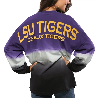 LSU Tigers Ombre Long Sleeve Dip-Dyed Spirit Jersey                                                                             