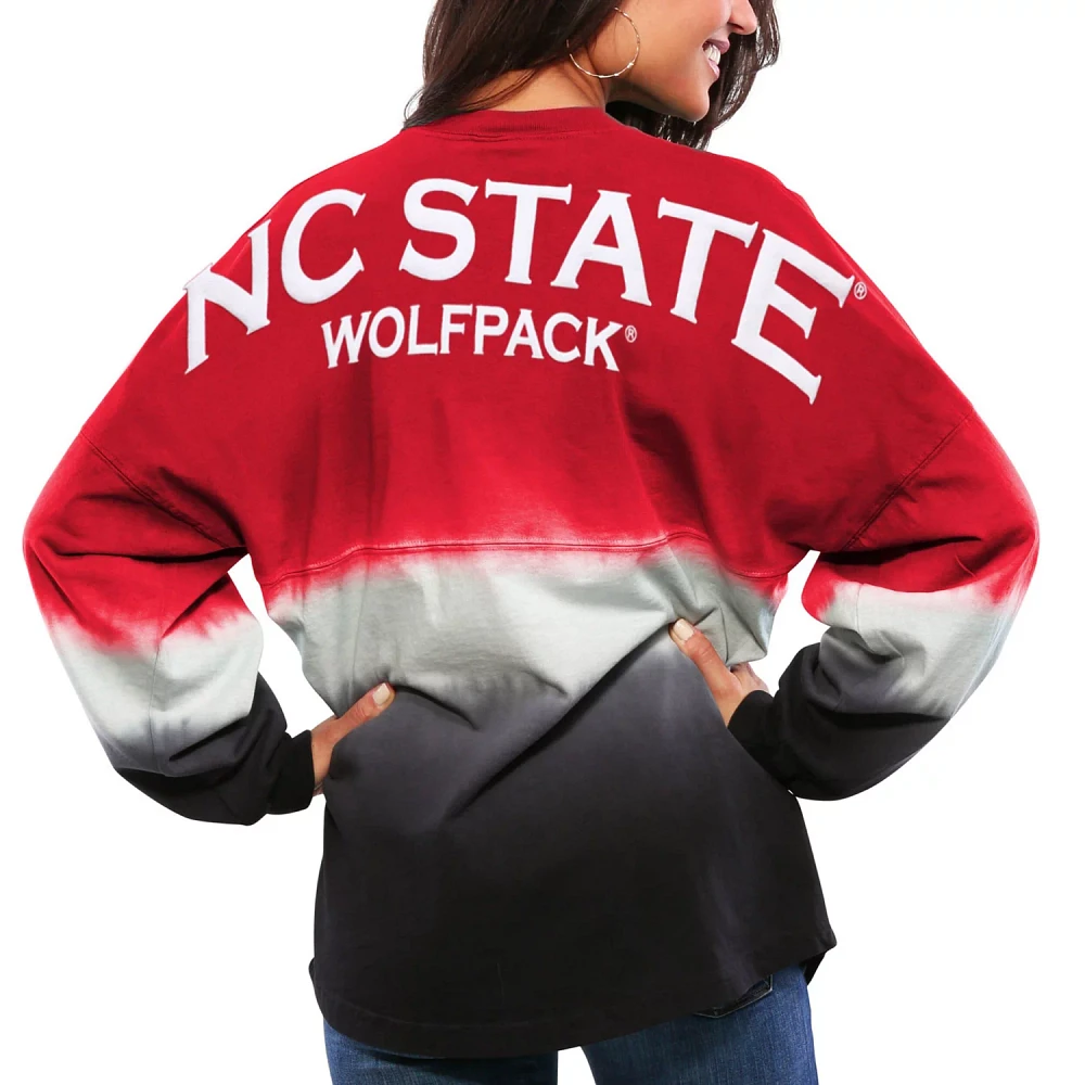 NC State Wolfpack Ombre Long Sleeve Dip-Dyed Spirit Jersey                                                                      