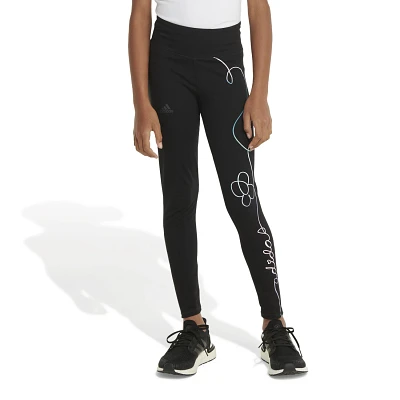 adidas Girls' 4-7 Linear Graphic Tights