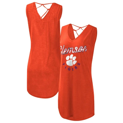 G-III 4Her by Carl Banks Clemson Tigers Game Time Burnout Cover-Up V-Neck Dress