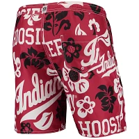 Wes  Willy Indiana Hoosiers Floral Volley Logo Swim Trunks