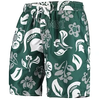 Wes  Willy Michigan State Spartans Floral Volley Swim Trunks