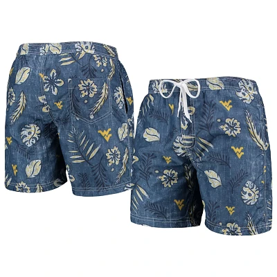 Wes  Willy West Virginia Mountaineers Vintage Floral Swim Trunks