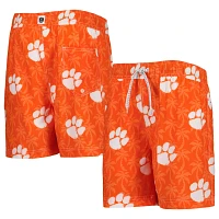 Youth Wes  Willy Clemson Tigers Palm Tree Swim Shorts                                                                           