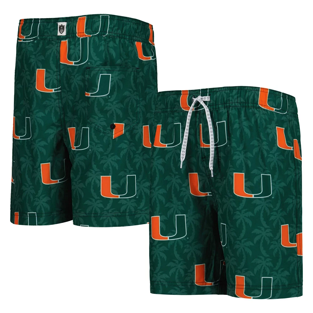 Youth Wes  Willy Miami Hurricanes Palm Tree Swim Shorts