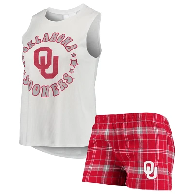 Concepts Sport / Oklahoma Sooners Ultimate Flannel Tank Top  Shorts Sleep Set