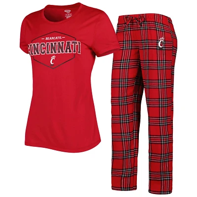 Concepts Sport /Black Cincinnati Bearcats Badge T-Shirt  Flannel Pants Sleep Set