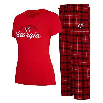 Concepts Sport /Black Georgia Bulldogs Arctic T-Shirt  Flannel Pants Sleep Set