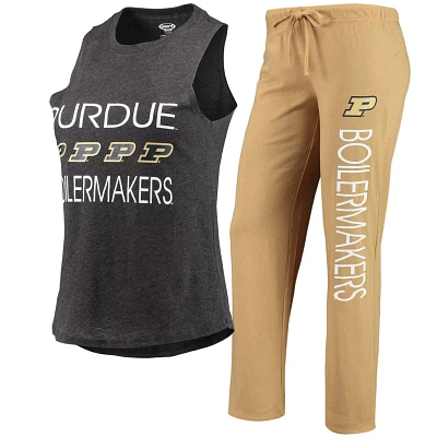 Concepts Sport /Black Purdue Boilermakers Tank Top  Pants Sleep Set                                                             