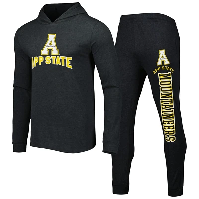 Concepts Sport /Charcoal Appalachian State Mountaineers Meter Pullover Hoodie  Pant Sleep Set