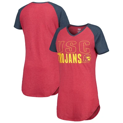 Concepts Sport /Charcoal USC Trojans Raglan V-Neck Nightshirt