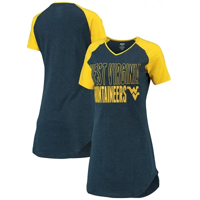 Concepts Sport /Gold West Virginia Mountaineers Raglan V-Neck Nightshirt                                                        