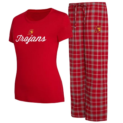 Concepts Sport /Gray USC Trojans Arctic T-Shirt  Flannel Pants Sleep Set