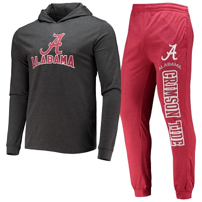 Concepts Sport /Heather Charcoal Alabama Tide Meter Long Sleeve Hoodie T-Shirt  Jogger Pajama Set