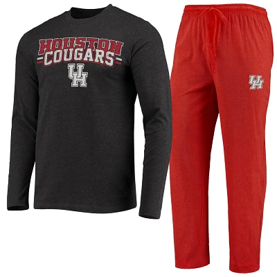 Concepts Sport /Heathered Charcoal Houston Cougars Meter Long Sleeve T-Shirt  Pants Sleep Set