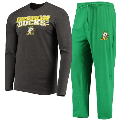 Concepts Sport /Heathered Charcoal Oregon Ducks Meter Long Sleeve T-Shirt  Pants Sleep Set                                      