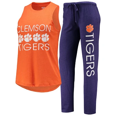 Concepts Sport /Orange Clemson Tigers Tank Top  Pants Sleep Set