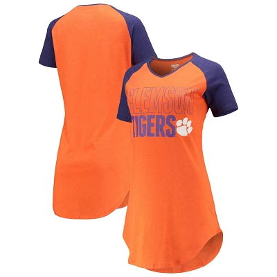 Concepts Sport /Purple Clemson Tigers Raglan V-Neck Nightshirt                                                                  