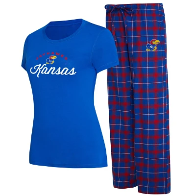 Concepts Sport /Red Kansas Jayhawks Arctic T-Shirt  Flannel Pants Sleep Set