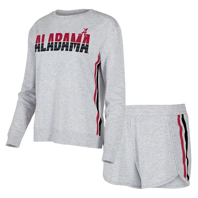 Concepts Sport Alabama Crimson Tide Cedar Tri-Blend Long Sleeve T-Shirt  Shorts Sleep Set
