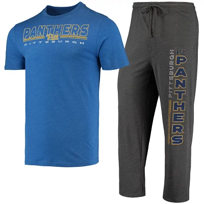 Concepts Sport Heathered Charcoal/ Pitt Panthers Meter T-Shirt  Pants Sleep Set