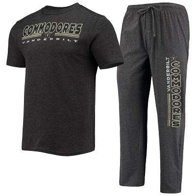 Concepts Sport Heathered Charcoal/ Vanderbilt Commodores Meter T-Shirt  Pants Sleep Set
