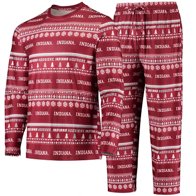 Concepts Sport Indiana Hoosiers Ugly Sweater Long Sleeve T-Shirt and Pants Sleep Set