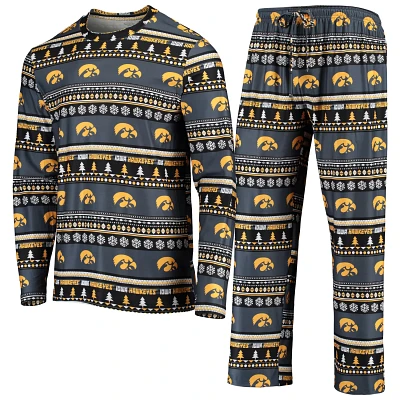 Concepts Sport Iowa Hawkeyes Ugly Sweater Long Sleeve T-Shirt and Pants Sleep Set