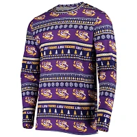 Concepts Sport LSU Tigers Ugly Sweater Knit Long Sleeve Top and Pant Set