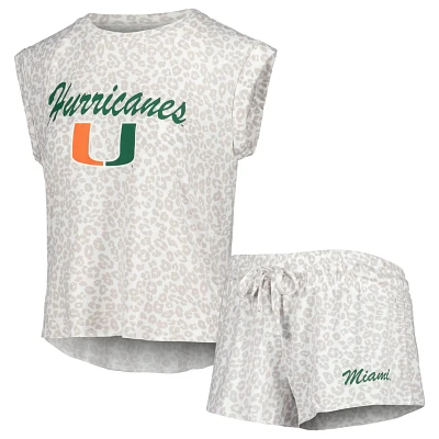 Concepts Sport Miami Hurricanes Montana T-Shirt  Shorts Sleep Set