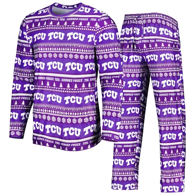 Concepts Sport TCU Horned Frogs Swivel Long Sleeve T-Shirt  Pants Sleep Set