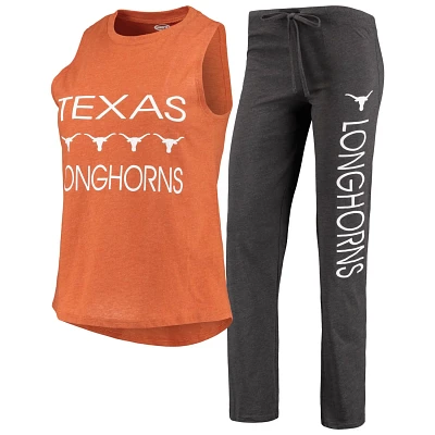 Concepts Sport Texas /Charcoal Longhorns Team Tank Top  Pants Sleep Set