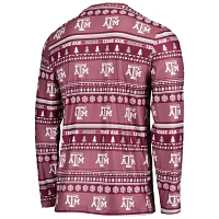 Concepts Sport Texas AM Aggies Ugly Sweater Long Sleeve T-Shirt and Pants Sleep Set