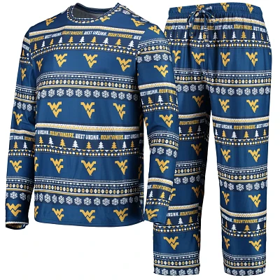 Concepts Sport West Virginia Mountaineers Ugly Sweater Long Sleeve T-Shirt and Pants Sleep Set