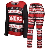 FOCO Oklahoma Sooners Ugly Long Sleeve T-Shirt  Pajama Pants Sleep Set