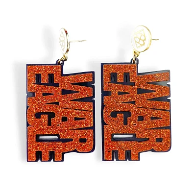Brianna Cannon Clemson Tigers Large Word Earrings                                                                               