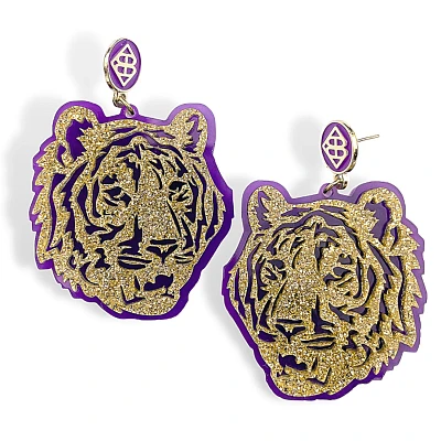 Brianna Cannon LSU Tigers Large Mascot Earrings                                                                                 