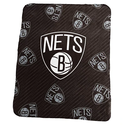 Brooklyn Nets 50" x 60" Repeating Logo Classic Plush Throw Blanket                                                              