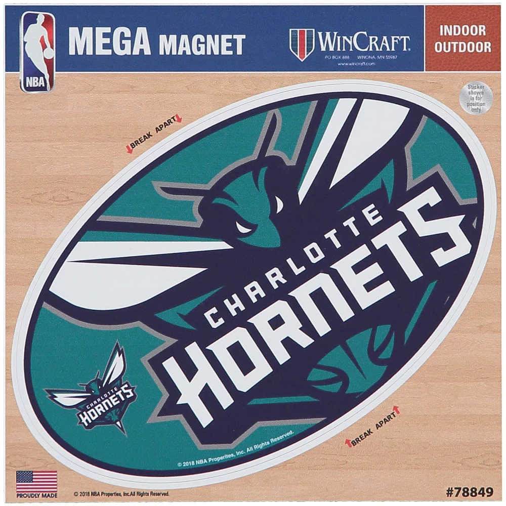 Charlotte Hornets 6" x 6" Mega Magnet                                                                                           