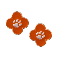 Clemson Tigers Quatrefoil Earrings                                                                                              