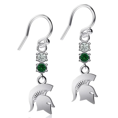 Dayna Designs Michigan State Spartans Dangle Crystal Earrings                                                                   