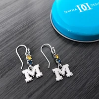 Dayna Designs Michigan Wolverines Dangle Crystal Earrings                                                                       