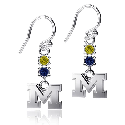 Dayna Designs Michigan Wolverines Dangle Crystal Earrings                                                                       