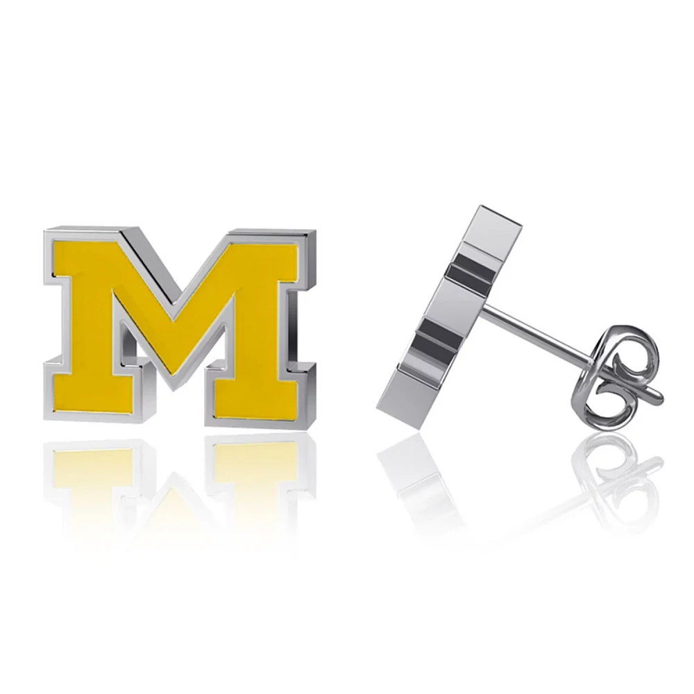 Dayna Designs Michigan Wolverines Enamel Post Earrings                                                                          