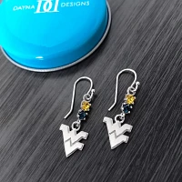 Dayna Designs West Virginia Mountaineers Dangle Crystal Earrings                                                                