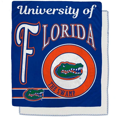 Florida Gators 50" x 60" Retro Emblem Flannel Fleece Sherpa Blanket                                                             