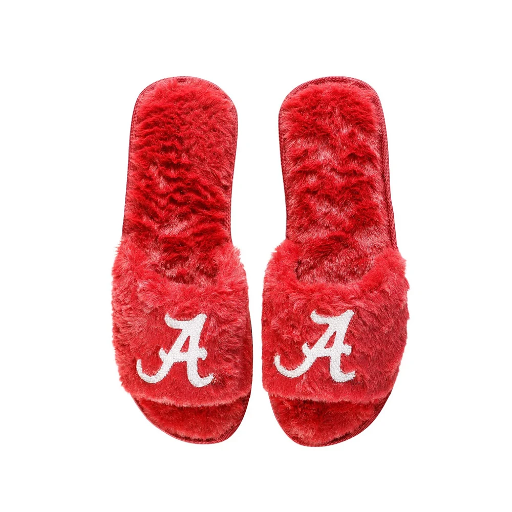 FOCO Crimson Alabama Tide Rhinestone Fuzzy Slippers