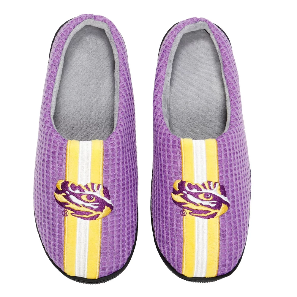 FOCO LSU Tigers Team Stripe Memory Foam Slide Slippers